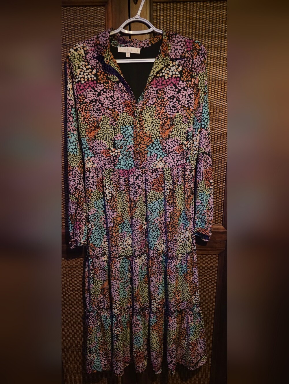 Karlie M PTP 18 Colorful Floral Tiered Maxi Dress EUC